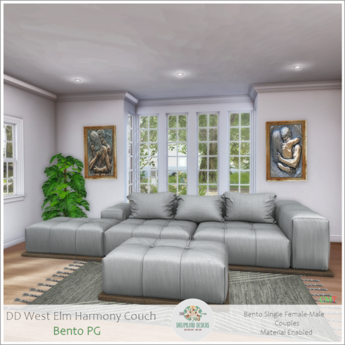 Second Life Marketplace - DD West Elm Harmony Couch-PG/ADD